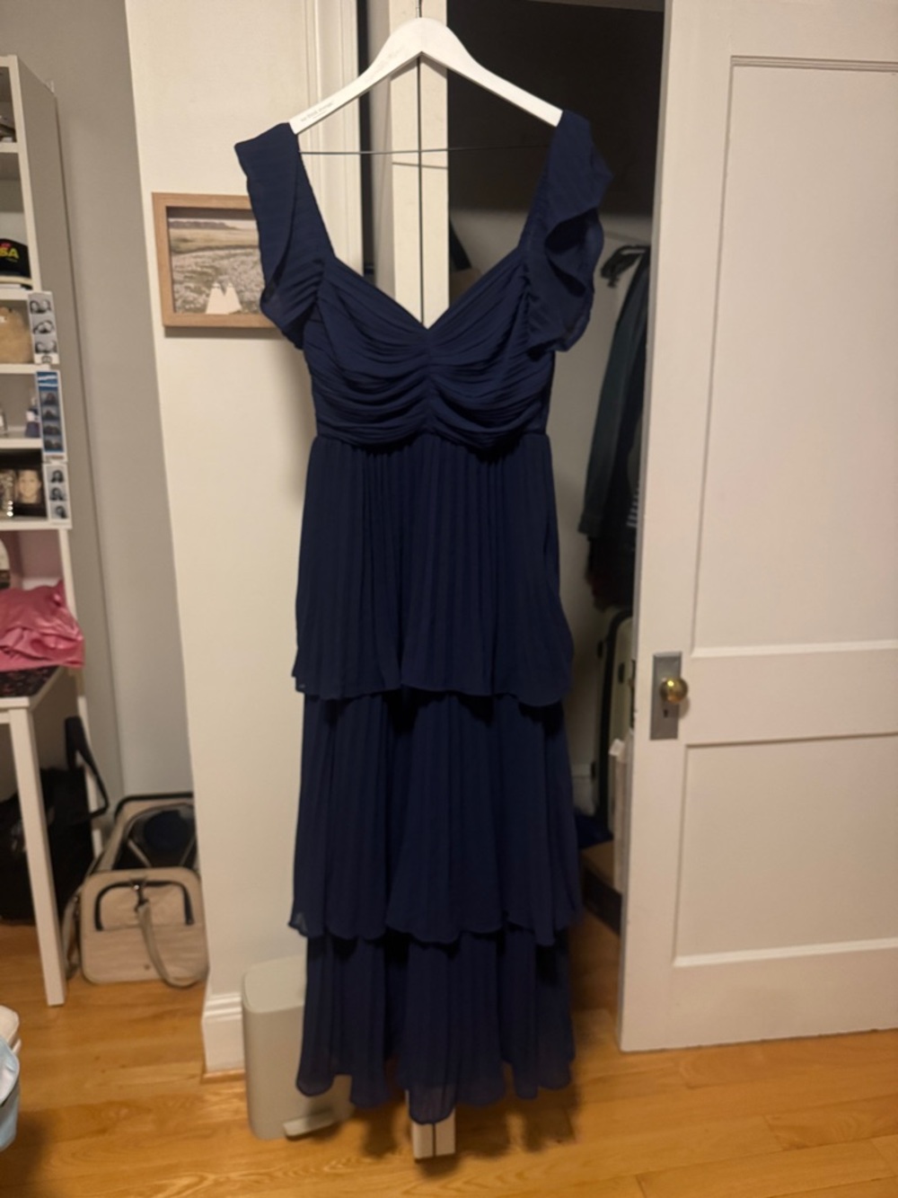 Lulus Navy Tiered Chiffon Maxi Dress - Women